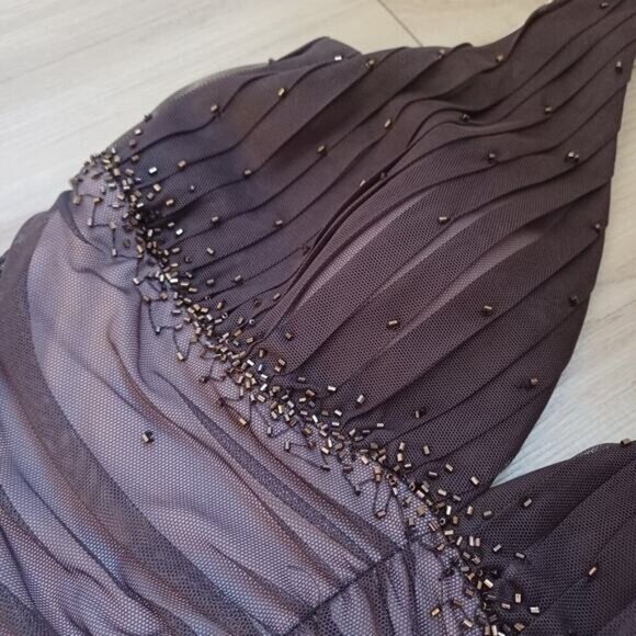 JS Boutique Vintage 90s Mesh Overlay Midi Gown Size 6 EUC - Picture 4 of 11